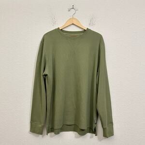 MOUNTAIN KHAKIS Axe Thermal Shirt Olive Green Waffle Knit Classic Fit